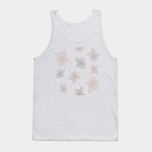 Autumn Earth tones stars on Hibiscus flowers Tank Top